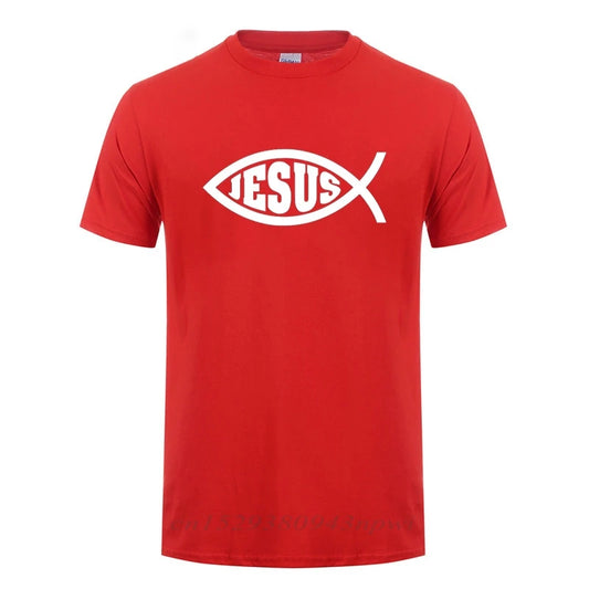 Jesus Fish Print T-Shirt – Inspirational Christian Faith Tee for Men & Women