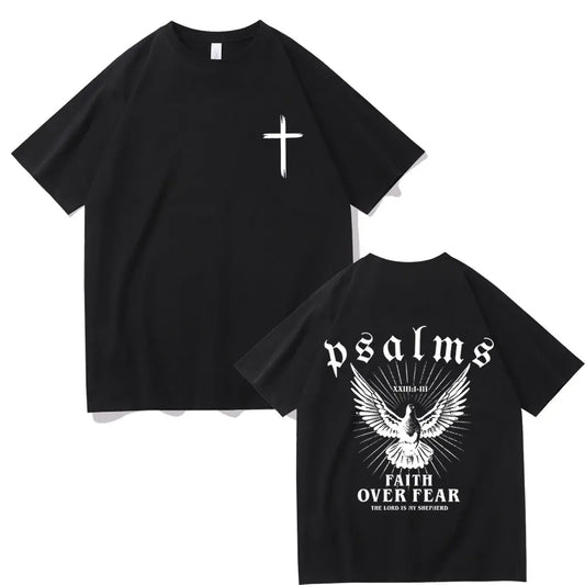 Jesus "Faith Over Fear" Dove T-Shirt – Christian Oversized Tee for Men & Women