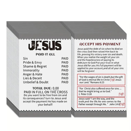 50/100 Pcs Gospel Booklet Cards – Pocket Bible Verse & Prayer Postcard Set