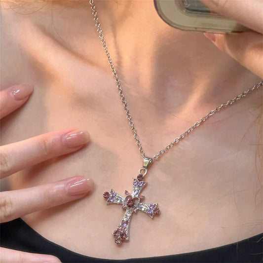 Sweet Cool Wind Spicy Girl Cross Necklace