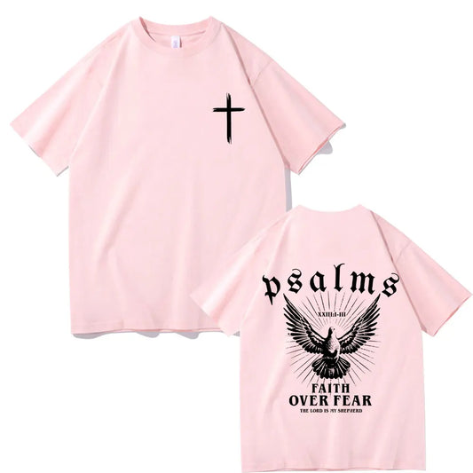 Jesus "Faith Over Fear" Dove T-Shirt – Christian Oversized Tee for Men & Women