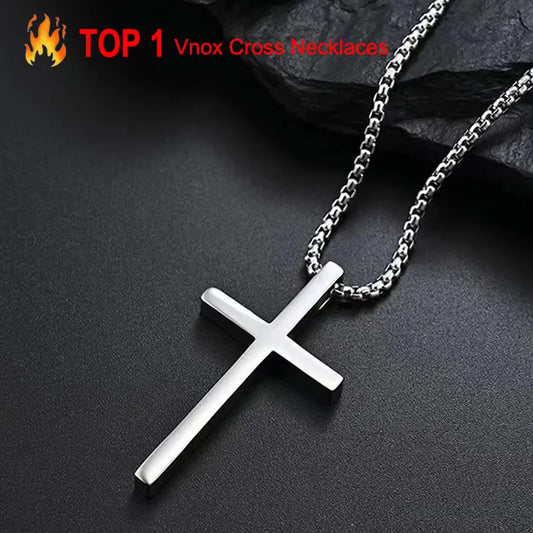 Vnox Cross Necklace for Men & Women