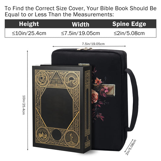 Floral Bible Cover with Handle & Pocket – Bible Case Organizer for Girls