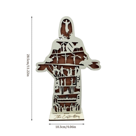 "He Is Risen" Easter Shelf Sign – Christian Home Décor for Easter Celebration