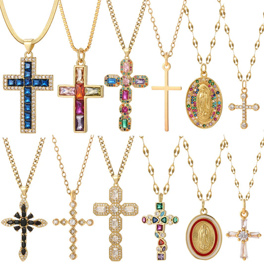 Gold Our Lady & Jesus Choker Necklace