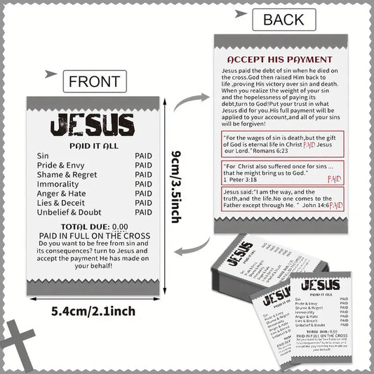 50/100 Pcs Gospel Booklet Cards – Pocket Bible Verse & Prayer Postcard Set