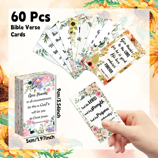 60pcs Bible Verse & Prayer Cards – Mini Scripture Cards for Women