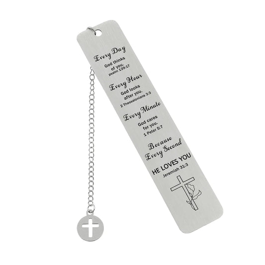 Jesus Cross Stainless Steel Hanger Bookmark – Christian Gift for Readers