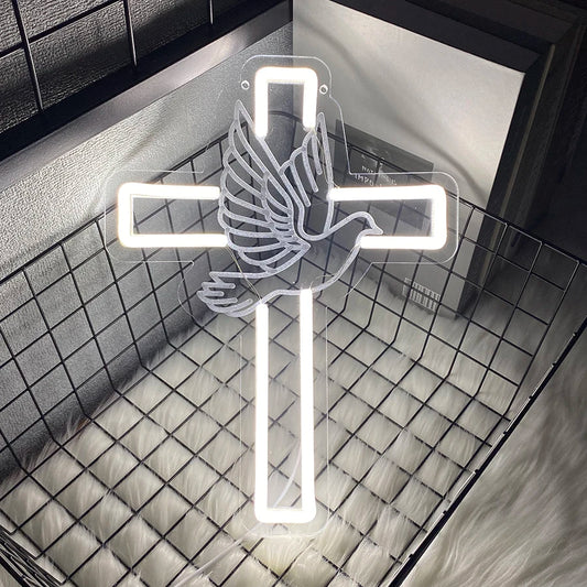 Cross Neon Sign – LED Jesus Neon Light for Wall Decor & Gifts