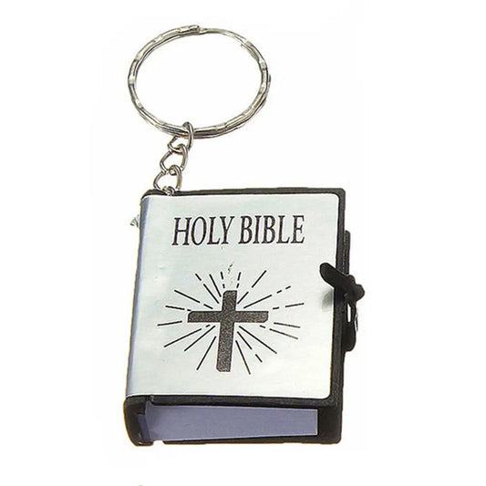Mini English Holy Bible Keychain – Christian Cross Prayer Keyring Bag Charm