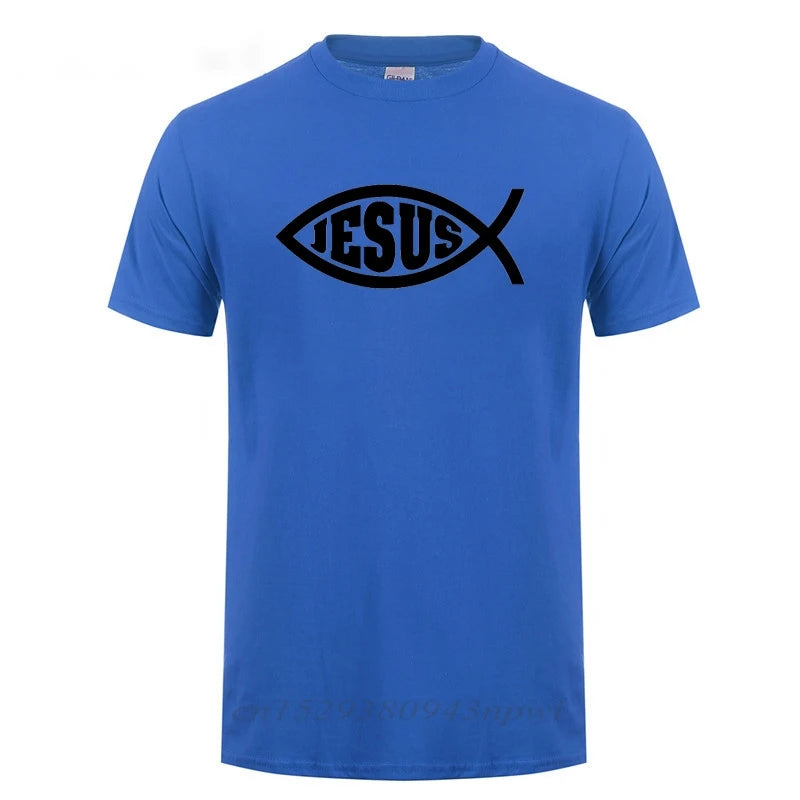 Jesus Fish Print T-Shirt – Inspirational Christian Faith Tee for Men & Women - Image 11