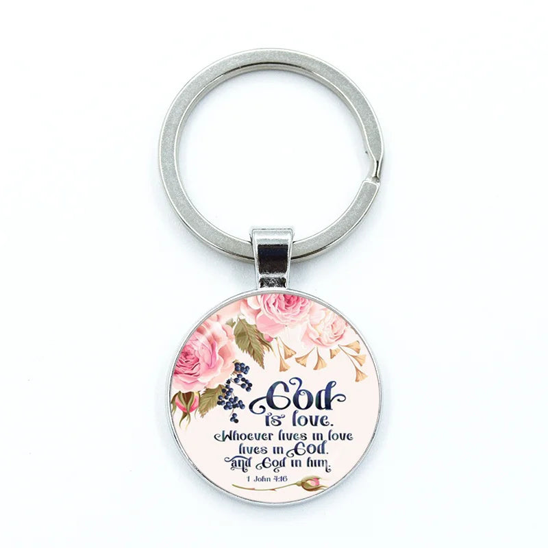 Give Thanks With A Grateful Heart Keychain – Bible Verse Glass Cabochon Charm Gift - Image 26