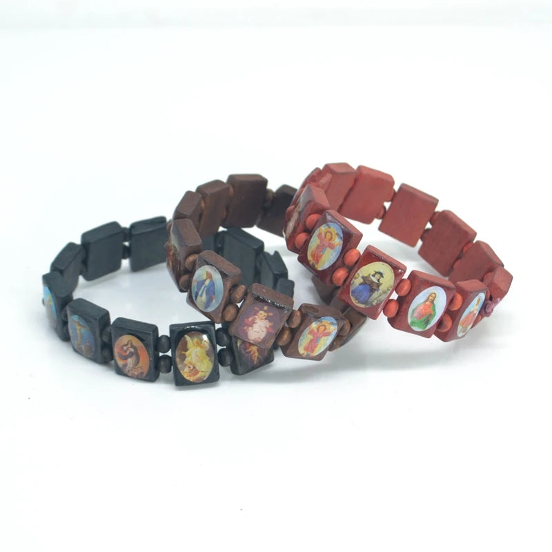 36x Wooden Rosary Beads Bracelets – Catholic Christian Orthodox Religious Jewelry - Image 4