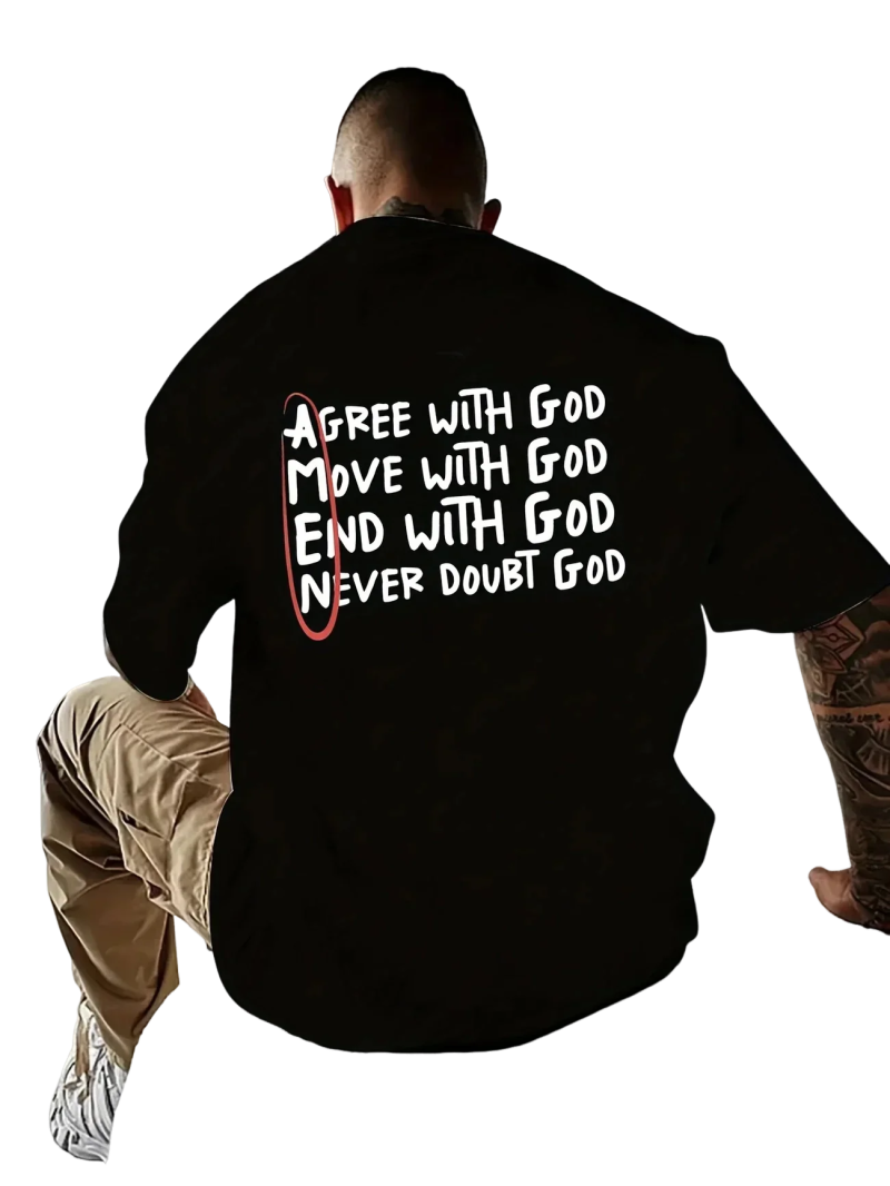 Christian "God" Print T-Shirt – 100% Cotton Casual Faith Tee for Men - Image 5
