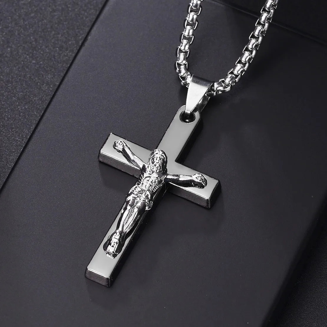 Christian Jesus Cross Necklace – Stainless Steel Pendant for Women & Men - Image 35