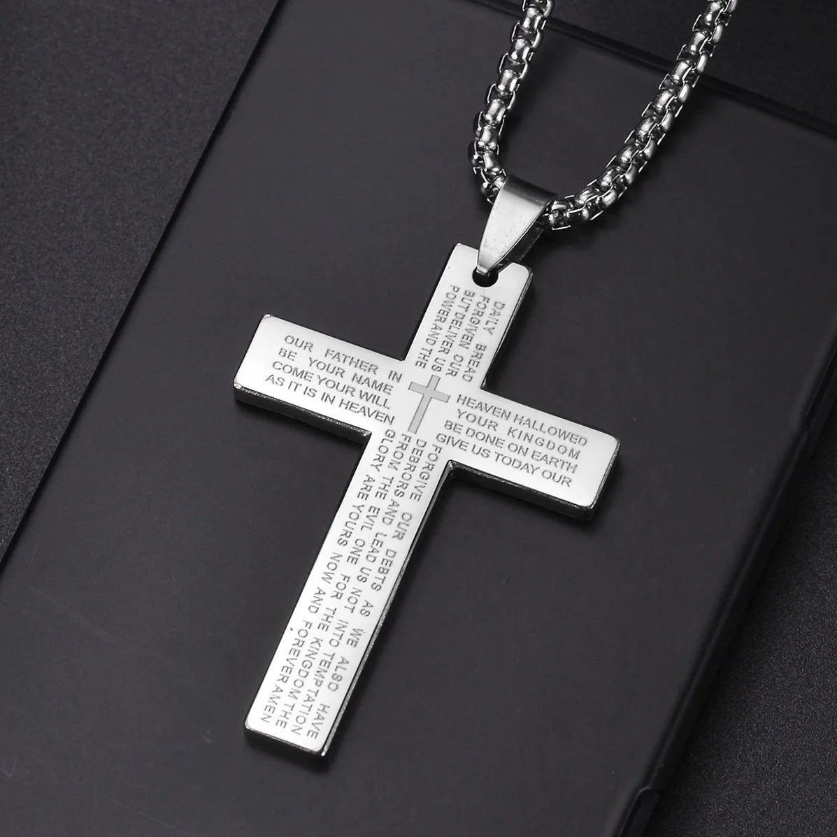 Christian Jesus Cross Necklace – Stainless Steel Pendant for Women & Men - Image 24
