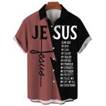 God Jesus 3D Printed Shirt – Knights Templar Graphic Casual Lapel Blouse for Men