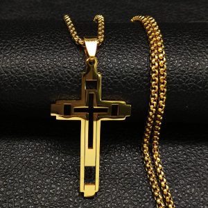 New Cross Stainless Steel Choker Necklace