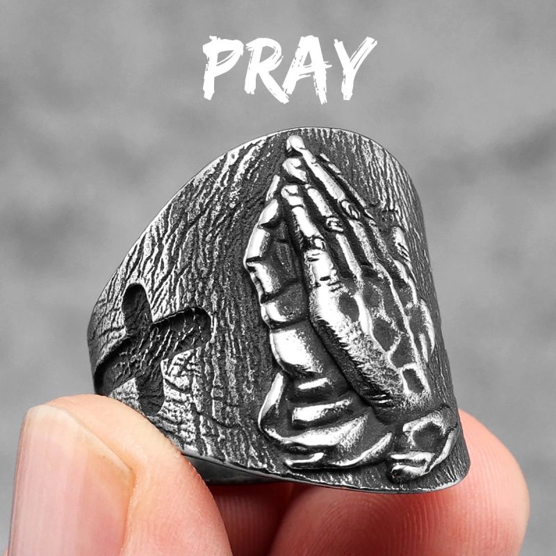 316L Stainless Steel Jesus Face Ring – Christian Men's Punk Rock Jewelry - Image 7