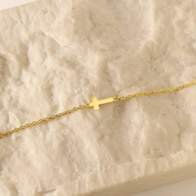 Fashion Cross Chain Bracelet for Women – Stainless Steel Dainty Christian Jewelry Gift - Image 4