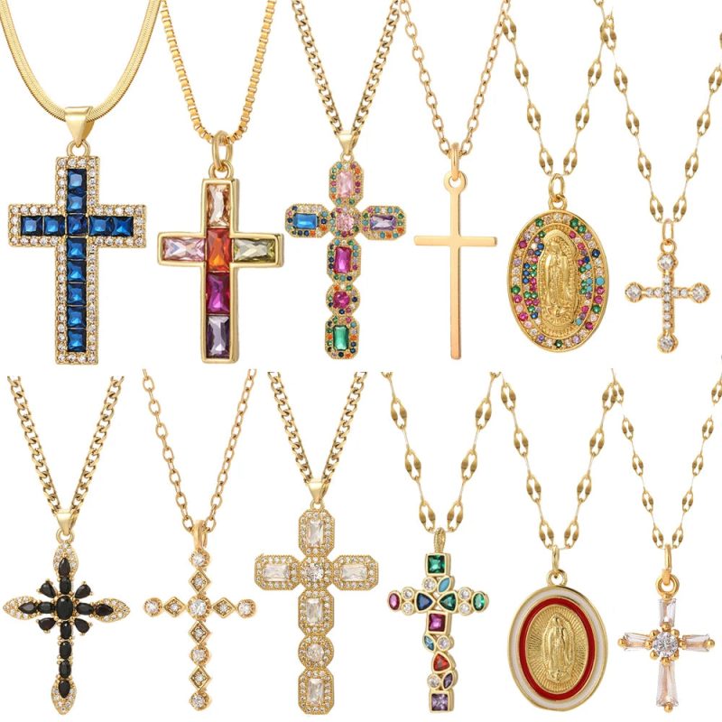 Gold Our Lady & Jesus Choker Necklace