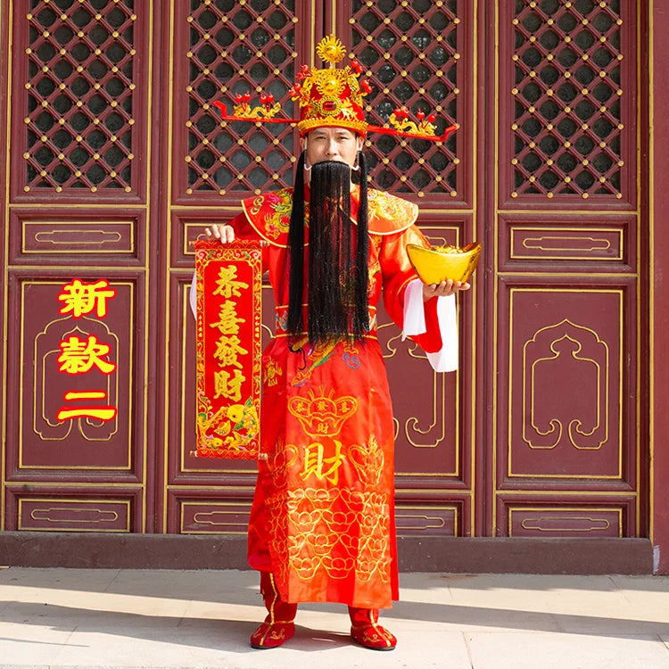 God of Wealth Cosplay Costume – Full Set with Hat for Men & Women - Image 10