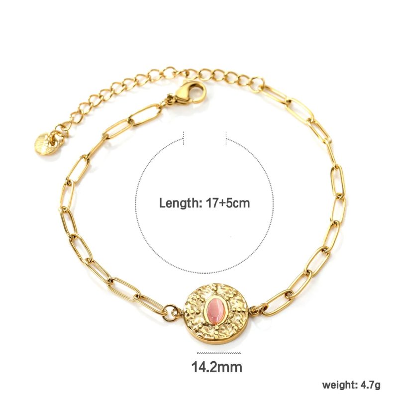 LUXUSTEEL Simple Hollow Circular Buckle Bracelet – Stainless Steel Chain Jewelry for Women & Girls - Image 16