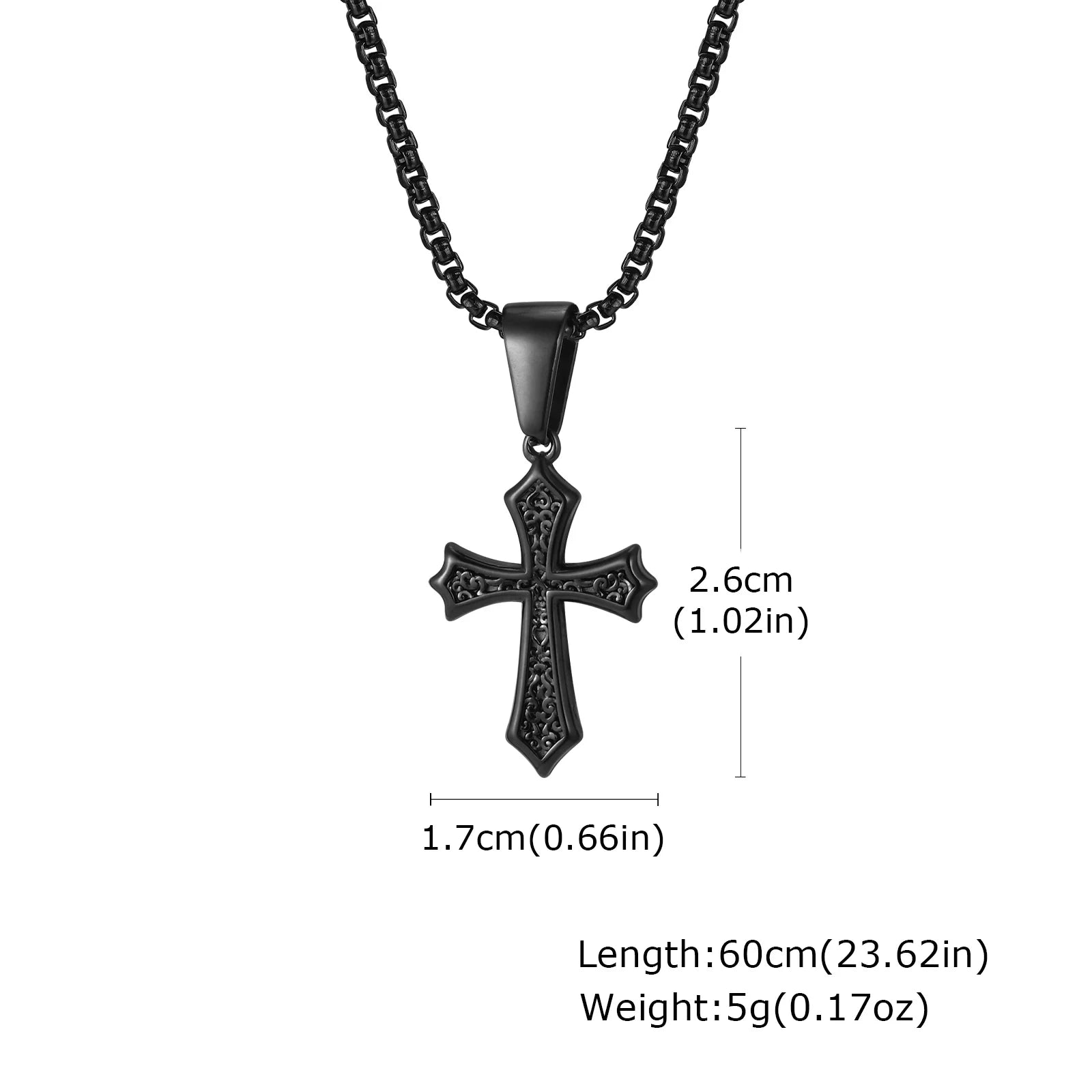 Cross Pendant Necklace for Men & Boys – Stainless Steel Christian Jewelry (50/55/60cm) - Image 9