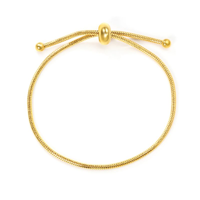 LUXUSTEEL Simple Hollow Circular Buckle Bracelet – Stainless Steel Chain Jewelry for Women & Girls - Image 5