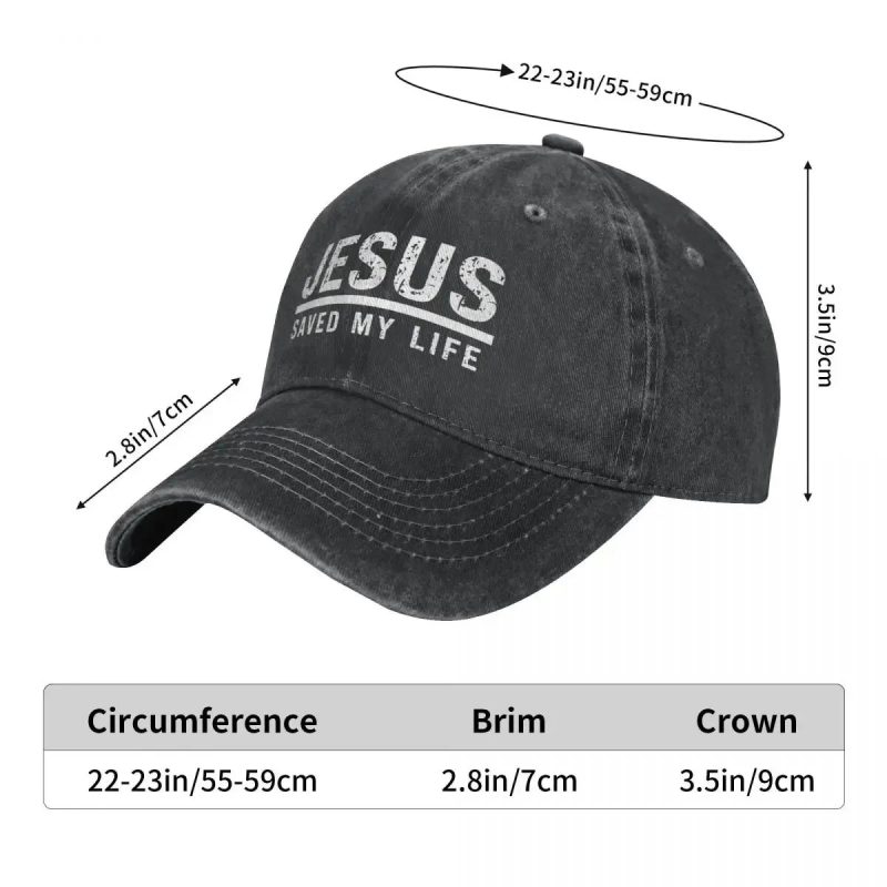 2023 Washed Cotton "Jesus Saved My Life" Cap – Christian Ponytail Baseball Hat - Image 4