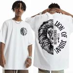 Lion of Judah "Jesus Loves You" T-Shirt – Aesthetic Christian Oversized Tee for Men & Women